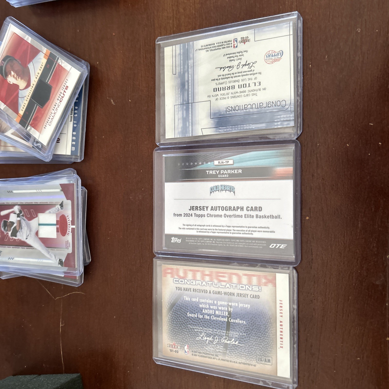 25 Card Football, Baseball & Basketball Game Used Jersey Lot view 1