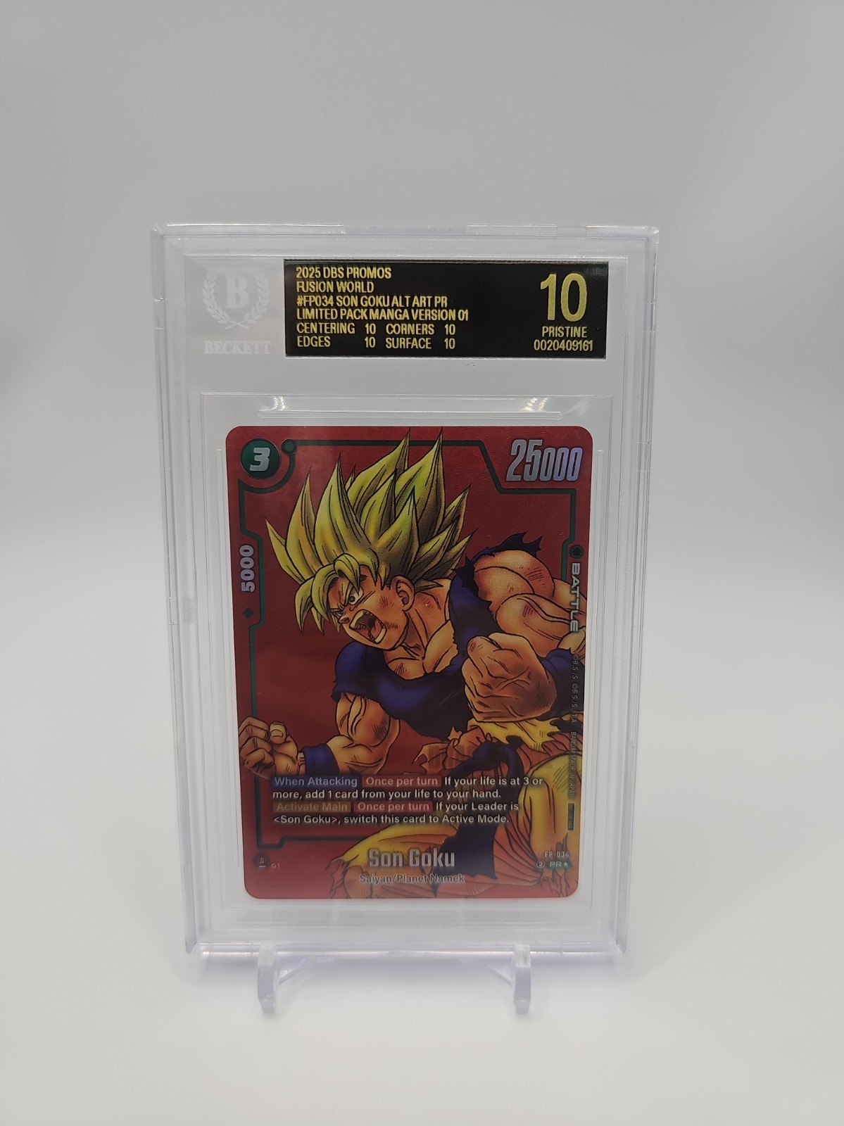 BGS Pristine 10 Son Goku Alt Art DBS Fusion World FP-034 Black Label view 4
