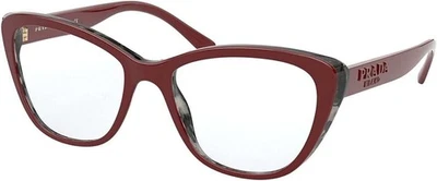 Prada PR 04WV 07H1O1 54mm Women's Bordeaux/Grey Havana Eyeglasses