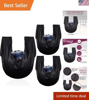 3 Pack Washable Bowling Ball Polisher Bags - Large Capacity & Classic Style