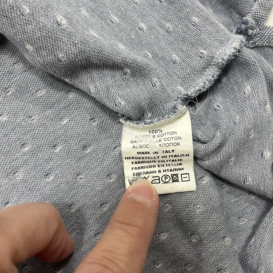 Polo Gran Sasso Para Hombre Estampado Geométrico Gris Azul Algodón Talla 54 XL Algodón Foto 3 de 4