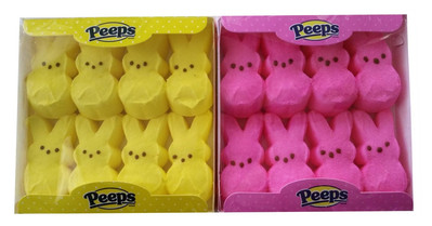 Peeps Marshmallow Bunnies 8 Count Pack Pink Yellow Gluten Free Easter Treats
