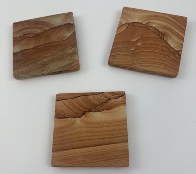 Southwest Picture Sandstone Coaster Set of 3 Backed With Cork