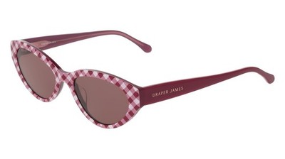 Draper James DJ 7076 Merlot Gingham 601 Size 55 Sunglasses