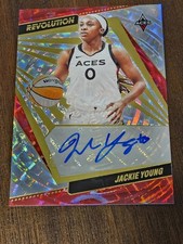  Jackie Young 2022 WNBA Revolution Fractal #/99 Auto WNBA Las Vegas Aces