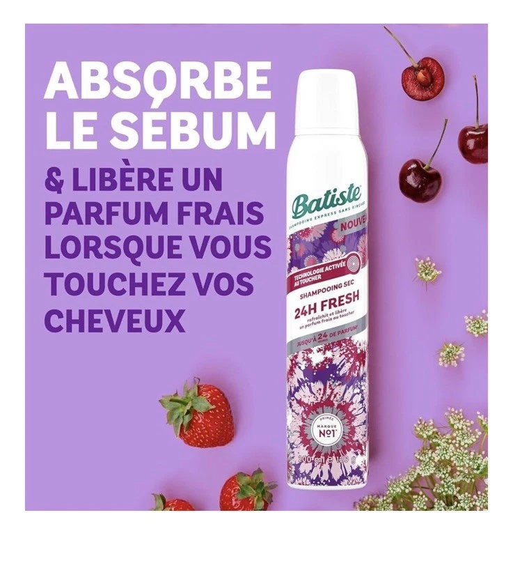 *Lot de 2* Shampooing sec  24h original Batiste 200ml - Photo 4/4