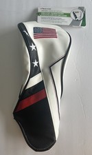 USA Golf Driver American Flag Stars  Stripes Head Cover Padded Leather