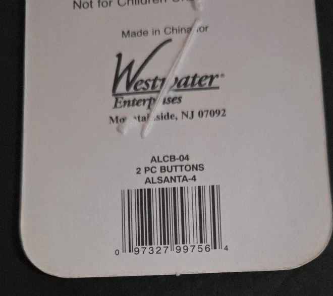 Vintage 90s Alma Lynne Santa Head Buttons Ceramic Large Size 2" x 1" NEW - Image 4 of 4