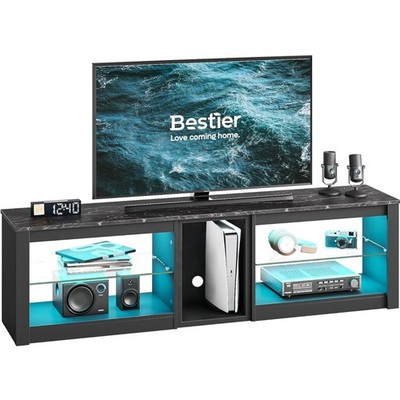 TV-Möbel für 65-Zoll-Geräte - 5 offene Fächer, integriertes Kabelmanagement