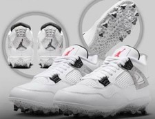 Nike - Nike Air Jordan 4 Retro Cleat White Cement Red Men’s