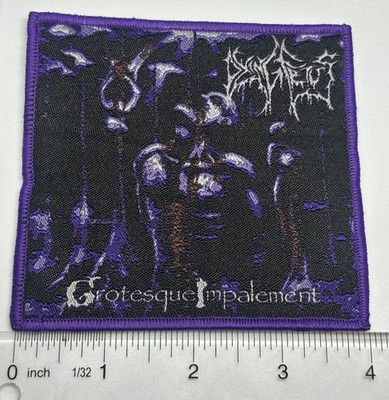 dying fetus grotesque impalement Purple Border Woven Patch