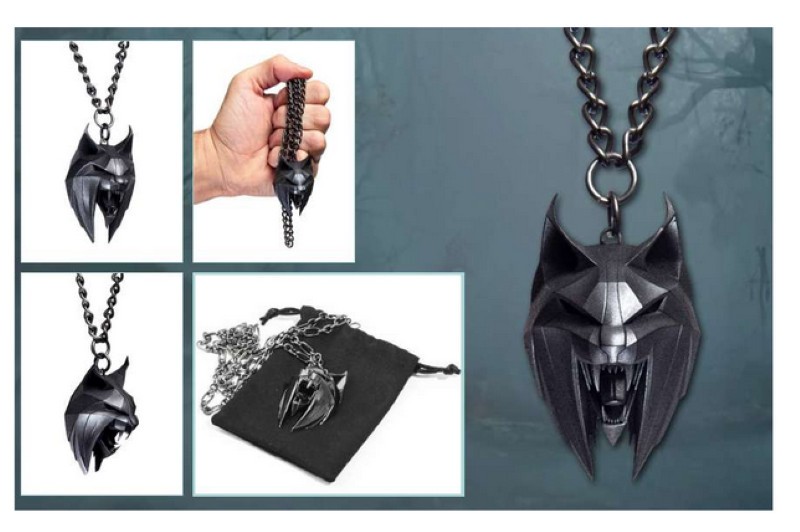 The Witcher Medaillon Lynx, pendentif fantastique en acier inoxydable pour homme