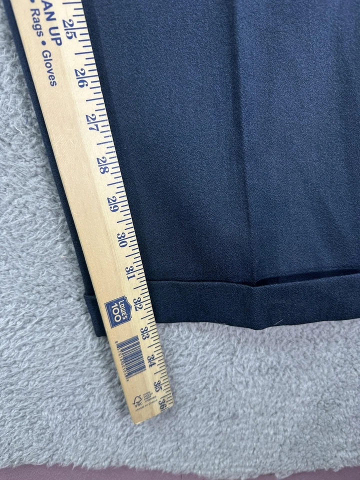 Pantalones de vestir Zanella para hombre 34 azules de lana plisados con puños forrados clásicos para hombre Foto 4 de 4