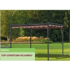 TOP TELO COPERTURA DI RICAMBIO GAZEBO 3X3 MT PERGOLA TETTO RETRATTILE ECRU'