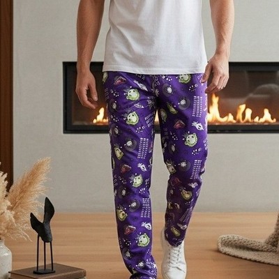 Beetlejuice Sleep Pants Men's XL Purple Cartoon Character Pajama Loungewear PJs