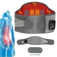 Heated Back Brace for Lower Back Pain Relief, Vibration Lumbar Support Belt