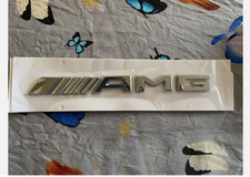 Chrome Amg Letters Trunk Emblem Badge Sticker For Mercedes Benz Amg