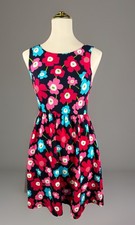 Monteau Los Angeles Dress Size Medium Floral Flare Colorful Cottagecore