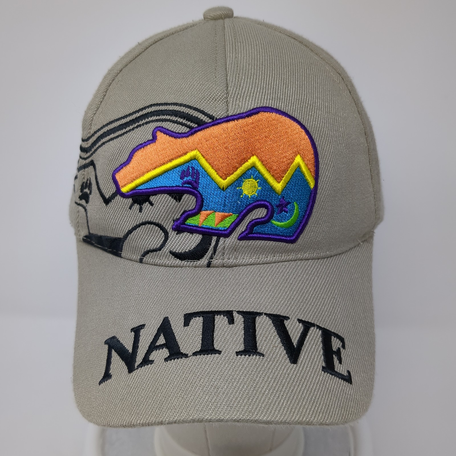 Native Bear Strapback Baseball Cap Brown OS Adjus… - image 2