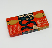 Vintage Speedball No 5 Artist Pen Set Hunt USA Calligraphy Kit Boxed