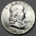 1962 P Franklin Half Dollar Choice BU 90% Silver US 50c Coin Benjamin Unc F-6227