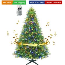 6.5ft Prelit Artificial Christmas Tree with Music, 340 Warm White Multi-Col...