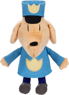 Dog Man Plush Interactive Toy Figure in Blue Uniform, Small 6-14 in