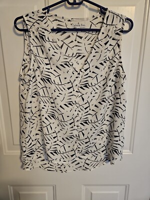 Ophelia Rose Womens Dressy Tank Top Medium White & Black Classy | eBay