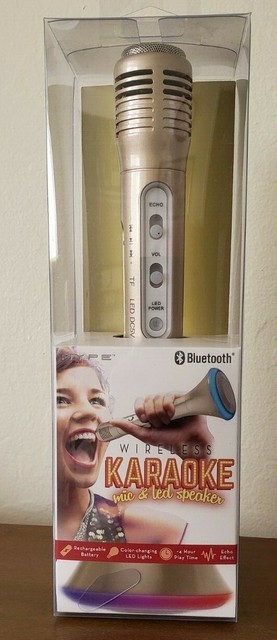 hype wireless karaoke mic & led speaker