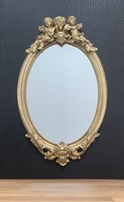 Wandspiegel in Barock Optik Engel Spiegel gold Antik Stil Badspiegel Jugendstil