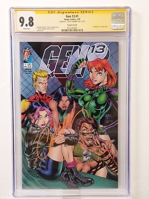 GEN 13 #1 CGC SS 9.8 J. SCOTT CAMPBELL Signed ''THUMBS UP'' VAR CVR C Malibu 3/95