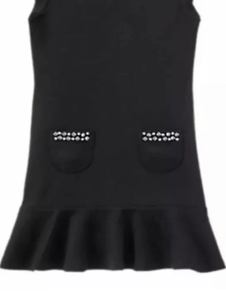 GYMBOREE Girls Olivia Pig Black Rhinestone Short Sleeve Dress Size 5 - Image 3 of 3