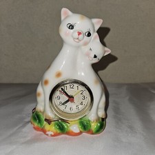 A3 HORLOGE CHATON ET SA MERE EN CERAMIQUE / FONCTIONNE / COLLECTION 