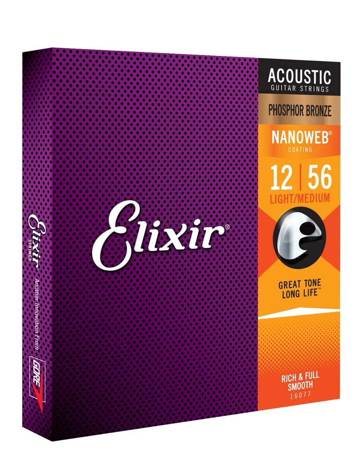Cordes ELIXIR 12-56 (Light Medium) Phosphore Bronze avec Anti Rust - Photo 3/3