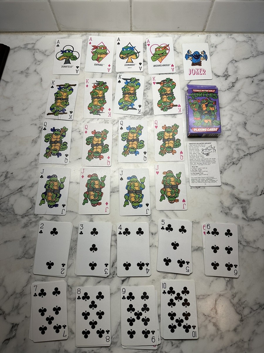 Vintage 1990 Teenage Mutant Ninja Turtles Playing Card Deck