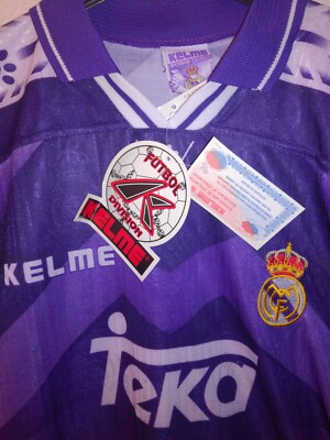 Maillot Real Madrid 1996-1997 – Kelme, Blanc, Taille XL, Neuf Avec étiquettes, Sponsor Teka