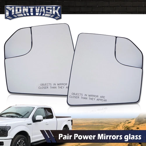 Fit For 2015-2020 Ford F-150 Left & Right Side View Mirror Glass Assembly 2pcs