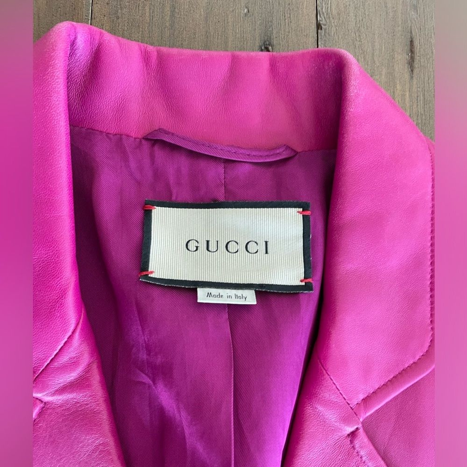 RRP US$5,000 RARE Gucci women pink lamb leather blazer jacket image 6