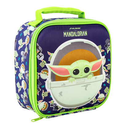 Star Wars Mandalorian Kinder 3D rechteckig isoliert Brotdose Tasche für Jungen Mädchen