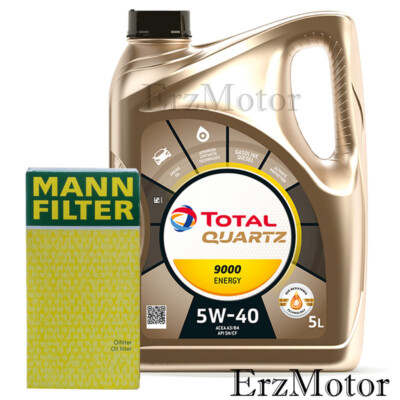 5L Total MOTOROEL Quartz Energy 9000 5W40 MANN OELFILTER W719/5