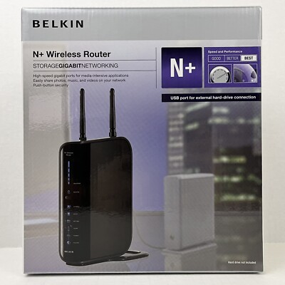 Belkin N+ Wireless Router F5D8235-4 300 Mbps 4-Port Internet Network