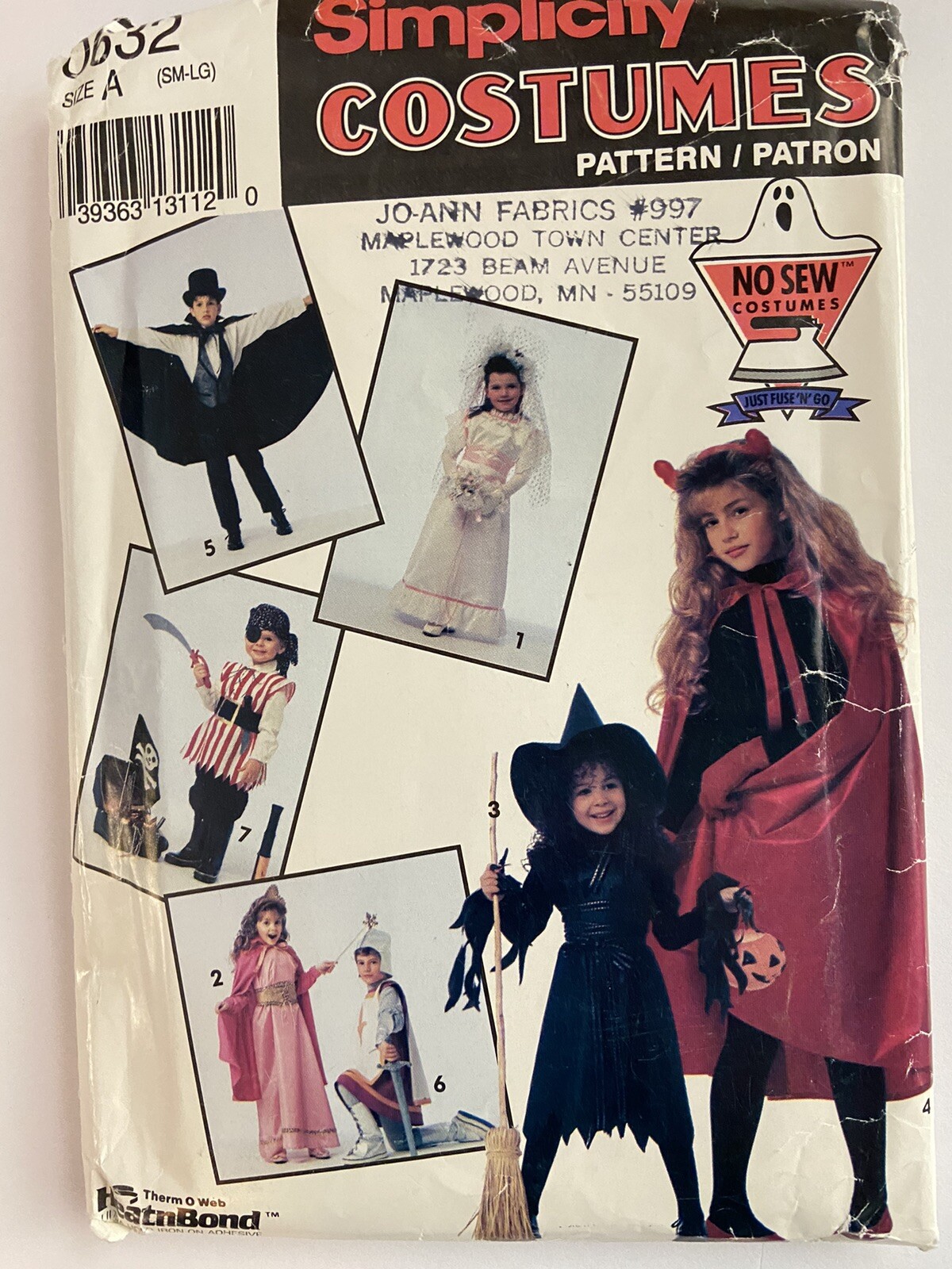 Simplicity 0632 Child's Costume Pattern S - L Bride Pirate Witch ...