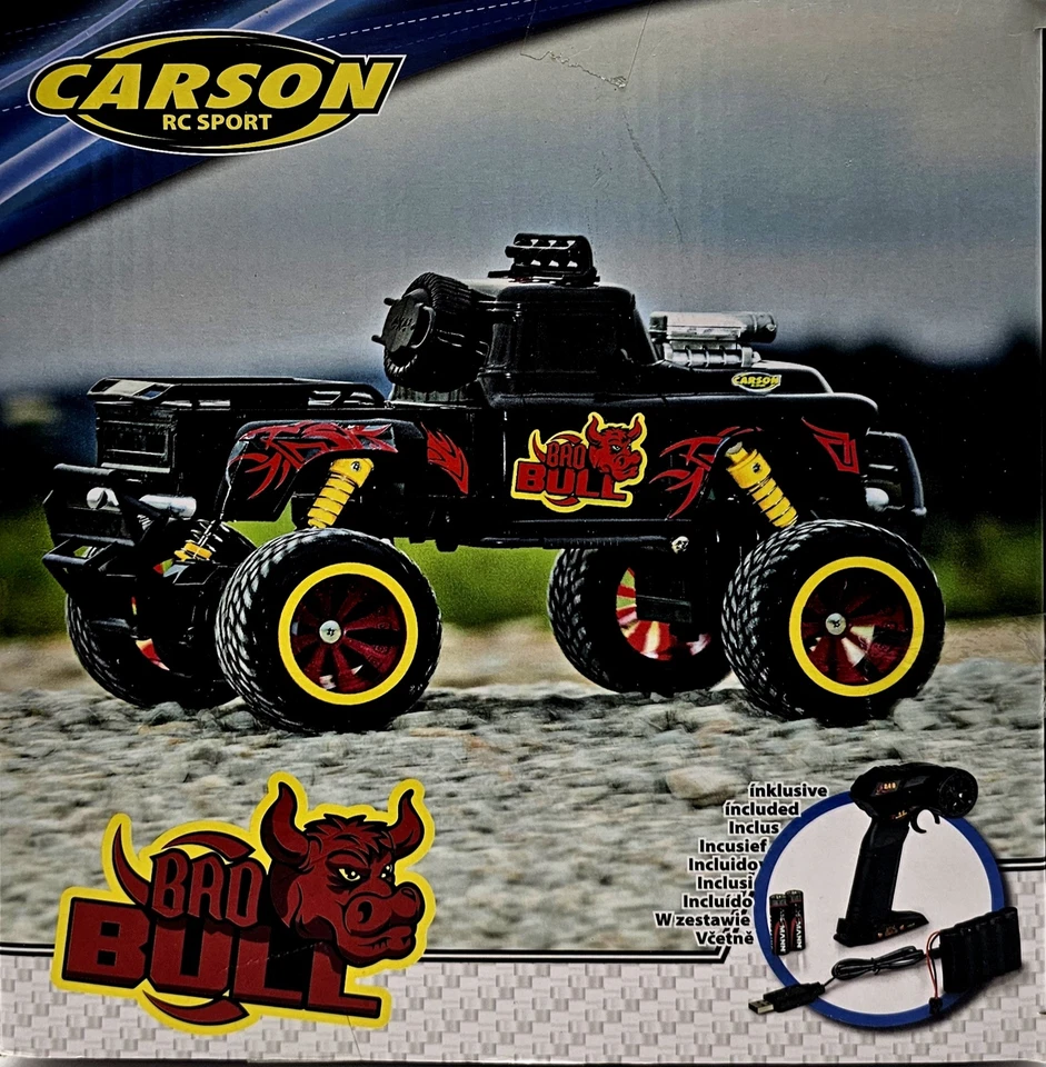 Carson Bad Bull RC Truck 1:16 20 km/h 2WD ferngesteuert LED Beleuch... NEU & OVP - Bild 4 von 4