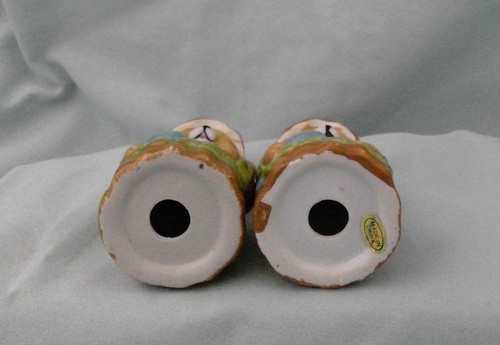 Salt and Pepper Shakers Bears Brown Girls Chefs Apron Bonnet Skillet Ceramic - Picture 6 of 8