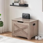 23" Storage Chest Lift Top Storage Trunk for Bedroom & Living Room Gray