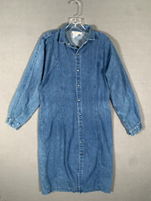 Calvin Klein Women's Denim Dress Size Medium Blue Jean Vintage Made in USA