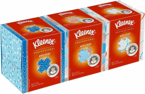 Kleenex® Professional Anti-Viral Facial Tissues 3 PACK (21286), 3-Ply, White