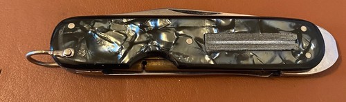 1950's Puma 853 Angler (Fishing) Knife With Black "CRACKED ICE" Victorinox Knife - Picture 6 of 7