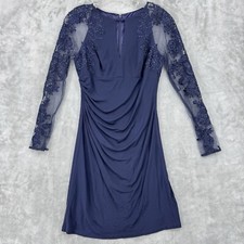 David Meister Dress 4 Beaded Sheer Sleeve Keyhole Evening Cocktail Whimsigoth