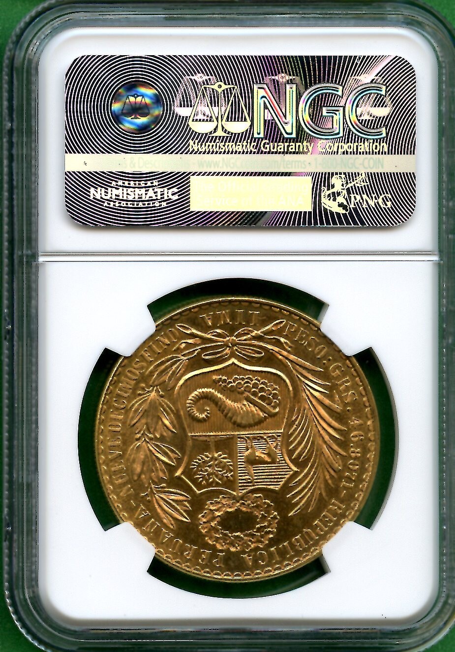 1961 PERU GOLD 100 SOLES NGC MS 64 Grelly USA 1961-peru-gold-100-soles-ngc-ms-64-grelly-usa